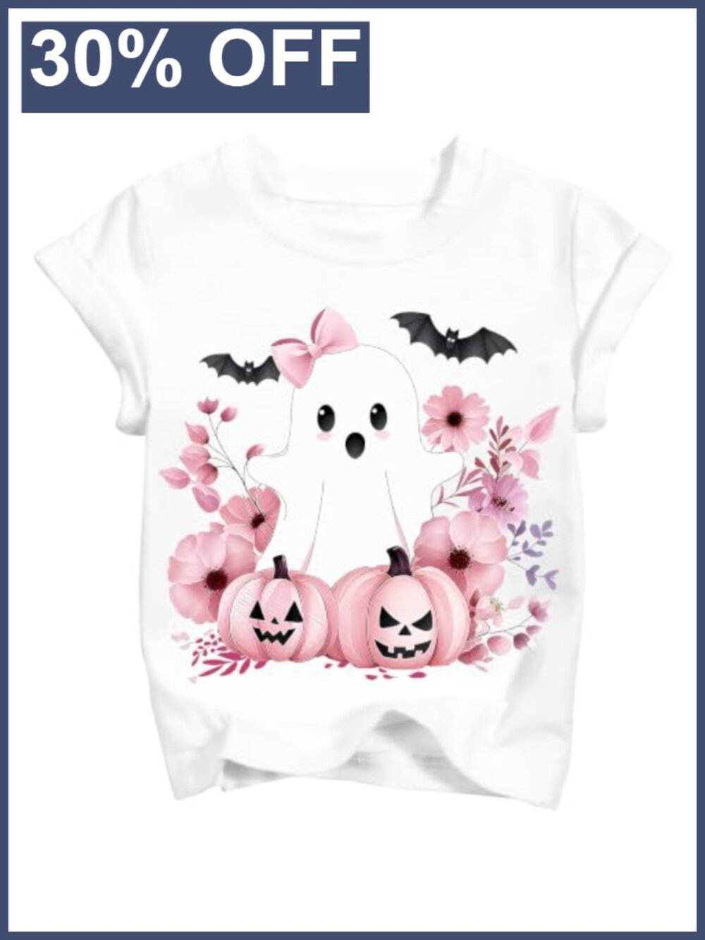Kids Halloween Pumpkin Graphic Tee Cotton Blend 3T-10T